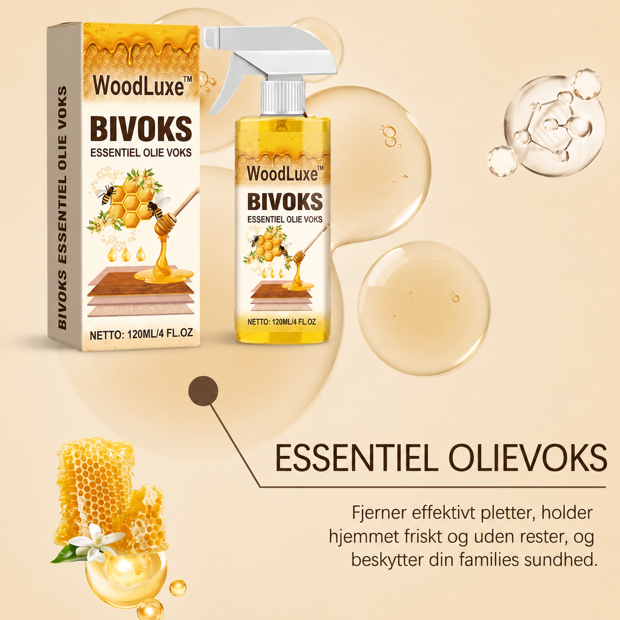 WoodLuxe™  Alt-i-en Bivoks-spray til Træpleje 120ml (1+1 GRATIS)