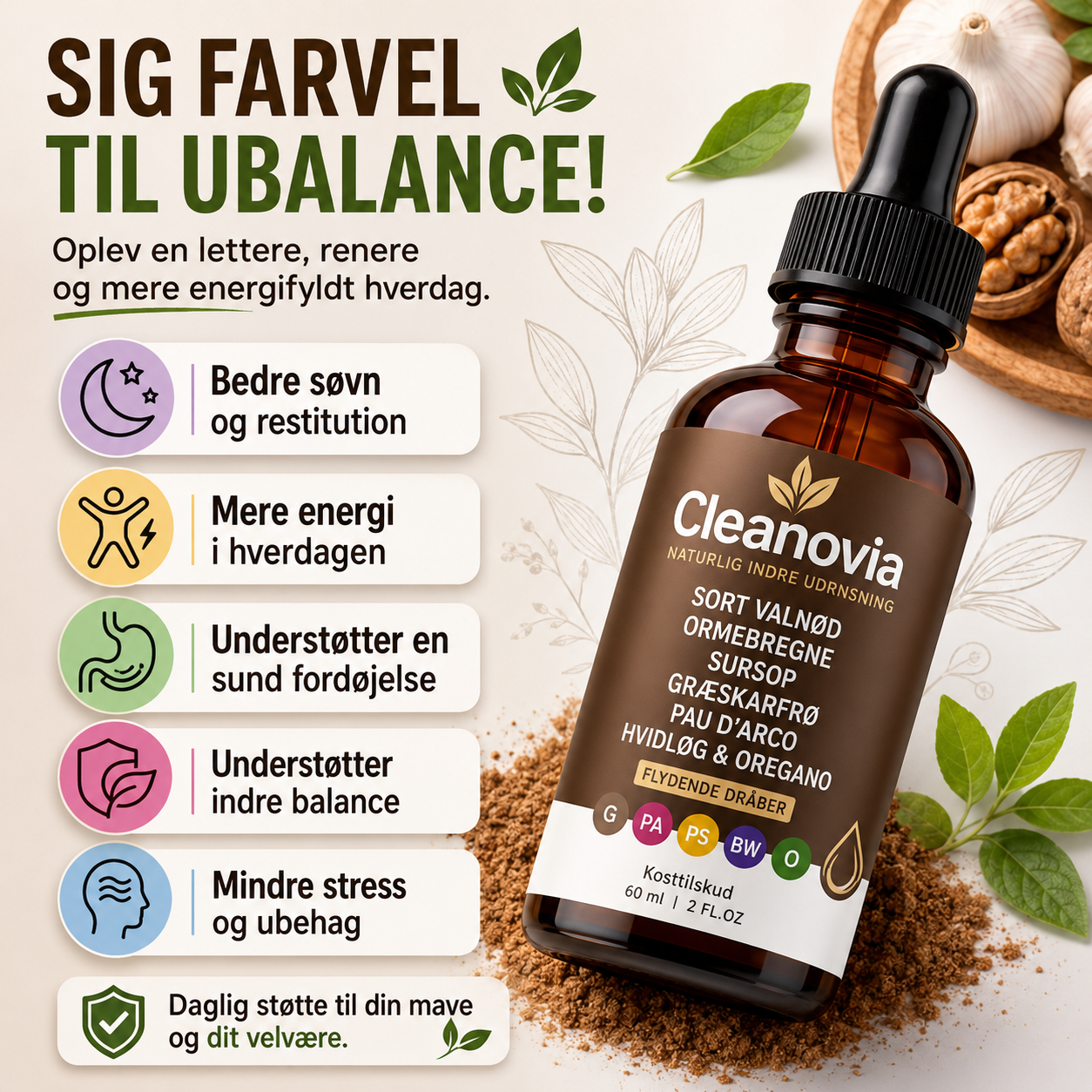 Cleanovia™ -  Fjern parasitter og få en flad mave på bare 7 dage