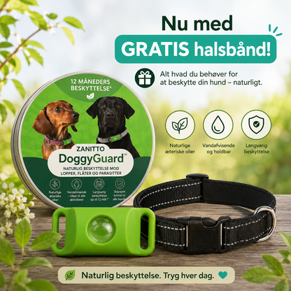 DoggyGuard™ beskyttelseshalsbånd – 12 måneders beskyttelse mod lopper, flåter og parasitter
