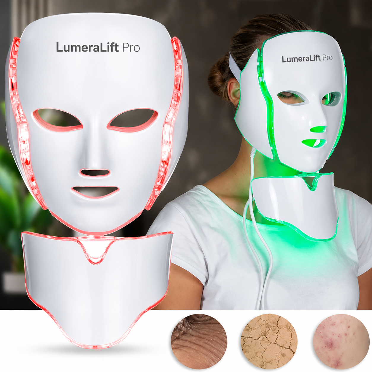 LumeraLift™ Pro LED- og mikrostrømsmaske