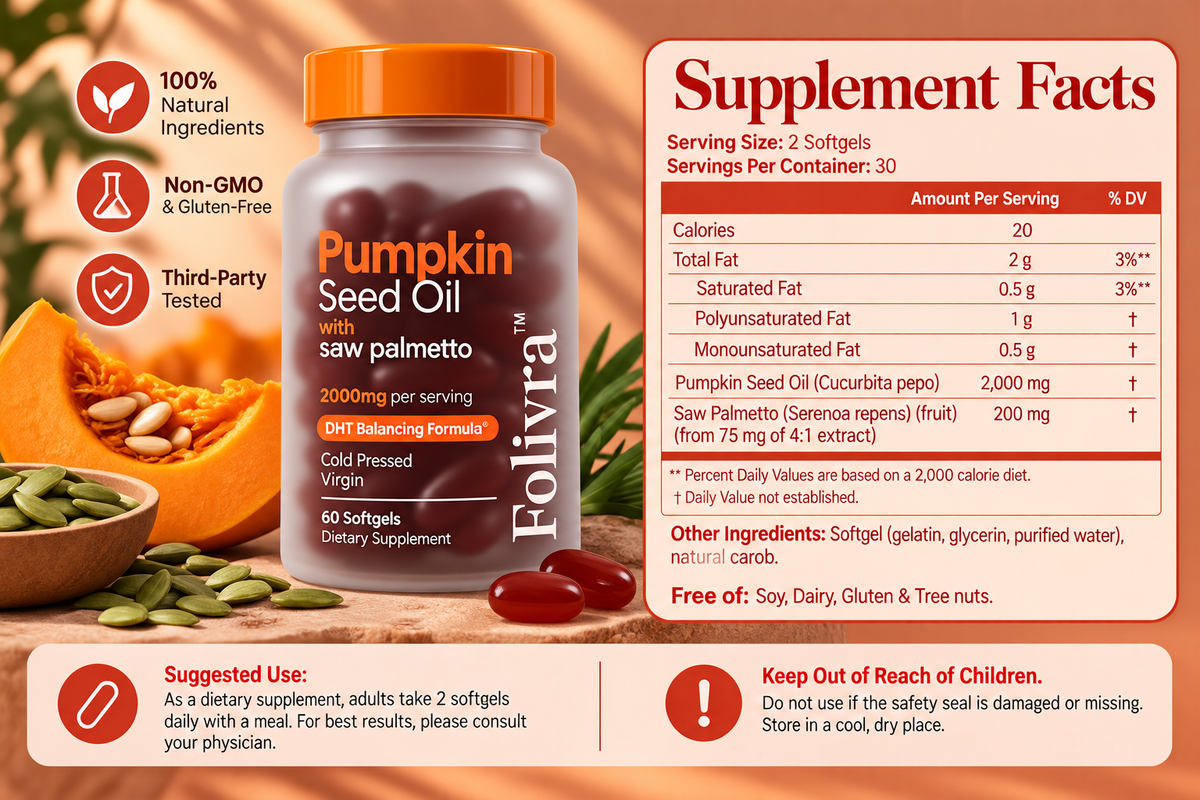 Folivra™ Pumpkin Seed Oil + Saw Palmetto