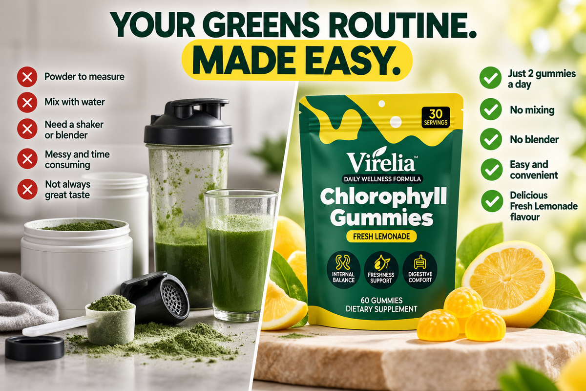 Virelia™ Chlorophyll + Prebiotic Gummies