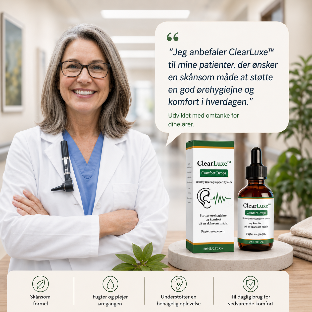 ClearLuxe™ Ørerensende dråber